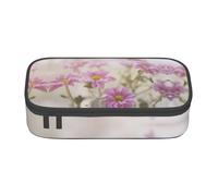 Trousse de rangement de grande capacité avec fermeture éclair Motif fleurs roses, Noir , Taille unique, Valise