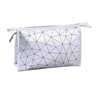 Trousse de rangement de maquillage - Trousse de voyage étanche en cuir synthétique avec poignée amovible pour un usage quotidien, accessoires de toilette, Argenté., Refer to description, Unisexe