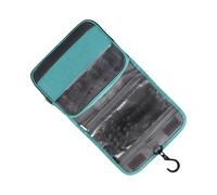 Trousse de Rangement de Toilette Pliable avec Crochet, Pochette de Voyage en PU pour Articles de Salle de Bain et Emballage Facile pour Les Essentiels de Voyage de Nuit