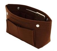 Trousse de rangement en feutre avec fermeture à pression pour maquillage, soins de la peau, pinceaux et accessoires de voyage, tout en un seul endroit (marron)