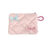 Trousse de rangement en polyester robuste avec nœud décoratif, portable, élégante pour un usage quotidien, pochette de maquillage en tissu, a, Taille unique