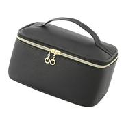 Trousse de rangement étanche pour cosmétiques avec crochet rapide et compartiments spacieux pour un accès facile aux trousses de toilette portables en polyester, Noir , Taille unique