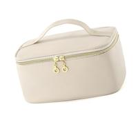 Trousse de rangement étanche pour cosmétiques avec crochet rapide et compartiments spacieux pour un accès facile aux trousses de toilette portables en polyester, Beige, Taille unique