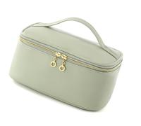 Trousse de rangement étanche pour cosmétiques avec crochet rapide et compartiments spacieux pour un accès facile aux trousses de toilette portables en polyester, Vert, Taille unique