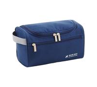 Trousse de rangement pour cosmétiques de voyage avec grand espace et design anti-fuite en tissu Oxford durable à suspendre avec crochet portable, bleu, Beauté de masse