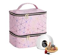 Trousse de rangement pour ongles, étui de transport avec compartiments en éponge, sac de grande capacité pour 30 bouteilles, poignée accessoire pour gel, récipient de rangement, sac de transport pour