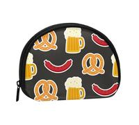 Trousse de Rangement pour Serviettes hygiéniques et Maquillage, Motif Bretzel et bière, Porte-Monnaie pour Femme