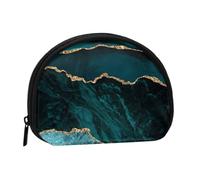 Trousse de Rangement pour Serviettes hygiéniques et Maquillage, Motif marbre émeraude Bleu Sarcelle, Motif Paysage, Petite Trousse de Maquillage pour Femme, Porte-Monnaie