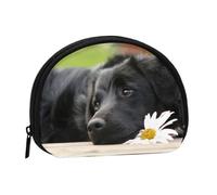 Trousse de Rangement pour Serviettes hygiéniques, Motif Labrador Noir et Camomille, Motif Chiens Retriever Noir, Porte-Monnaie pour Femme