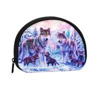 Trousse de Rangement pour Serviettes hygiéniques, Motif Loups des neiges d'hiver, Porte-Monnaie pour Femme