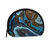 Trousse de Rangement pour Serviettes hygiéniques, Motif marbre Liquide Abstrait Bleu doré, Porte-Monnaie pour cosmétiques et Femmes