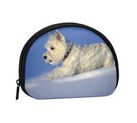 Trousse de Rangement pour Serviettes hygiéniques, Petit Format, Motif Westie Winter West Highland White Terrier, Porte-Monnaie pour Femme