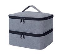 Trousse de rangement professionnelle portable pour bouteilles de vernis, lampe, outils, double compartiment, organiseurs de protection pour vernis à ongles avec double couche, gris, Taille unique