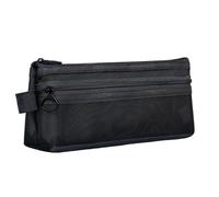 Trousse de rangement transparente avec double compartiment, grande capacité, pour adultes, étudiants, essentiels, Noir , M
