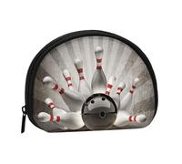 Trousse de Rangement Vintage pour Serviettes hygiéniques et Maquillage, Motif Boule de Bowling, Porte-Monnaie pour Femme