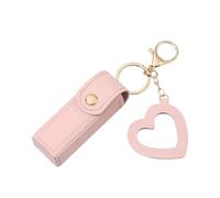 Trousse de rouge à lèvres - Petite trousse de maquillage portable en PU | Support de rouge à lèvres élégant avec pendentif en forme d'amour, organisateur de maquillage de voyage, de beauté L, rose