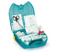 Trousse de secours avec support mural- Conforme à la médecine du travail - Bleu