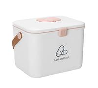 trousse de secours, Boîte de premiers secours, trousse de premiers secours, conteneur médical, boîte de rangement médicale, coffre, poubelle à main, boîte de rangement(White,Click to select Medium)
