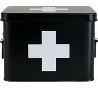 Trousse de secours en métal, 21,5 x 15,5 x 16 cm, noir