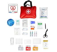 Trousse de Secours M - Kit de Premiers Soins Complet Assemblé en France - Boîte d’Urgence pour Maison, Voiture, Voyage, Camping, Sport et Travail - Trousse de Premiers Soins