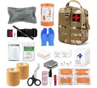 Trousse de Secours Militaire, 61 Pièces Trousse de Premiers Secours, First Aid Kit Outdoor pour Voiture Maison Lieu de Travail Voyage Camping Randonnée Et Sports En Plein Air