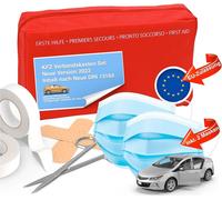 Trousse de secours pour voiture - Nouvelle norme 2023 pour - e DIN 13164 - STVO & 2x masques Trousse de secours pour voiture Kit First Aid
