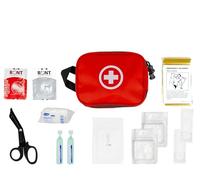 Trousse de Secours Rouge - Kit de Premiers Soins Complet Assemblé en France - Boîte d’Urgence Compacte pour Maison, Voiture, Voyage, Sport et Travail