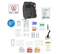 Trousse de Secours Tactique M - Kit de Premiers Soins Complet Assemblé en France - Boîte d’Urgence pour Maison, Voiture, Voyage, Sport et Loisirs - Trousse de Premiers Soins tactique