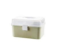 trousse de secours， Trousse de premiers secours Boîte de premiers secours double couche Boîte de rangement en plastique Poignée portable domestique Boîte de rangement médicale Boîte médicale Boîte de