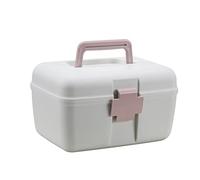 trousse de secours, Trousse de premiers secours, boîte de rangement en plastique, boîte à médicaments, boîte à couture, organisateur polyvalent avec plateau amovible, Kits de premiers secours(Pink)