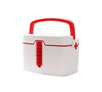 trousse de secours, Trousse de premiers secours Boîte médicale Boîte de premiers secours Boîte de rangement en plastique portable Boîte de premiers secours domestique Boîte à médicaments avec 7 petite