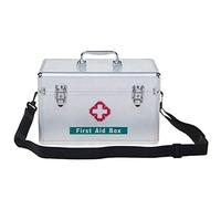 trousse de secours, Trousse de premiers secours portable, trousse d'urgence de camping, contient un plateau amovible, boîte de trousse d'urgence familiale multifonctionnelle avec poignée, argent, 14 p