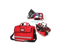 Trousse de Secours Vide portable, sac médical de premiers secours, grand sac médical d'urgence multi-poches, pour bateau, voiture, camping, randonnée, voyage et sac à dos(Red)