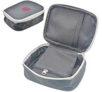 Trousse De Secours Voyage Petit, Portable Vider Nylon Trois Poches Trousse Pharmacie Pour Charger Les Pilules, Médicament, Pansement 13x10x4cm-Gris