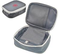 Trousse De Secours Voyage Petit, Portable Vider Nylon Trois Poches Trousse Pharmacie Pour Charger Les Pilules, Médicament, Pansement 13x10x4cm-Gris