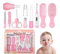 Trousse de Soin Bébé, ConBlomi 10Pcs Kit de Soin Bébé, Bébé Naissance Set, Lime à Ongles/Cuillère à Oreille et D'autres Accessoires Soins de la Beauté des enfants Sûrs pour Le Voyage/à la Maison