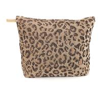 Trousse de toilette 100% coton velours WILD II jaune léopard