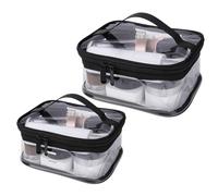 Trousse de Toilette, 2 Pcs Trousses à Maquillage Imperméable Sac de Rangement Cosmétiques Organisateur de Voyage Accessoires pour Hommes et Femmes, Transparente