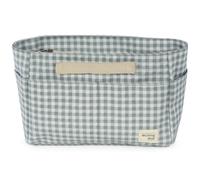 Walking Mum. Trousse de toilette pour bébé I Love Vichy. Petit sac de rangement pour accessoires de toilette et d'hygiène de bébé. Pratique et confortable à transporter. Couleur verte. Dimensions : 26