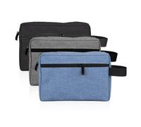 Trousse De Toilette 3 Pièces CWPFVQA, Sac De Rangement Oxford Étanche Gris, Trousse À Cosmétiques De Voyage Pratique, Fermeture éclair, Uni, Pour Hommes