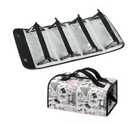 Trousse de toilette 4 en 1 pour femme - Pliable - Sac de voyage amovible - Organiseur étanche, Motif rue