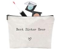 Trousse De Toilette - 9,84 Pouces En Polyester | Organisateur De Toilette Best Sister Ever | Sac De Voyage De Maquillage | Organisateur Cosmétique | Cadeau Pour Sœur, Amie, Pour Les Voyages Et Un Usag