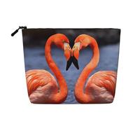 Trousse de toilette à lèvres dorées pour femme, trousse de maquillage de voyage portable, organiseur quotidien avec fermeture éclair, Flamingo Kiss, Taille unique