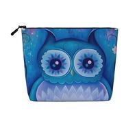 Trousse de toilette à motif pêche à la mouche Brook Trout Fly Fishing - Pour femme - Simple couche - Convient pour le rangement quotidien, les voyages et les voyages d'affaires., bleu/motifs chouettes