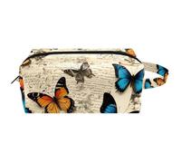 Trousse de toilette à suspendre, abeille dans une couronne de fleurs colorées, résistante à l'eau, trousse de toilette de voyage pour femmes, hommes et filles, petite pochette de maquillage portable