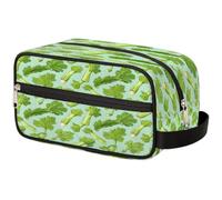 Trousse de toilette à suspendre avec légumes verts et céleri - Trousse de maquillage portable de voyage - Grande capacité - Pour homme et femme, Céleri aux légumes verts, 10.5×4.4×5.3 in