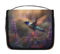 Trousse de toilette à suspendre avec motif colibri, fleur de lavande, trousse de toilette de voyage, trousse de toilette pour cosmétiques, accessoires de maquillage, sac de douche, pochette de beauté