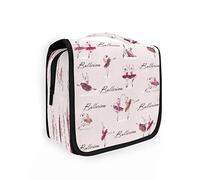 Trousse de toilette à suspendre avec motif danseuse de ballet pour femmes et hommes, trousse de maquillage portable, trousse de maquillage pour sac à main, trousse de voyage imperméable, grande