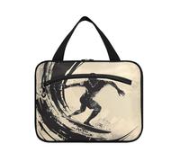 Trousse de toilette à suspendre motif surf pour homme avec crochet, sac de voyage imperméable pour voyage, maquillage, randonnée - L