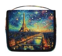 Trousse de toilette à suspendre Motif Tour Eiffel Paris Trousse de toilette de voyage Accessoires de maquillage Organisateur étanche Trousse de douche Pochette de beauté pour femmes filles enfants
